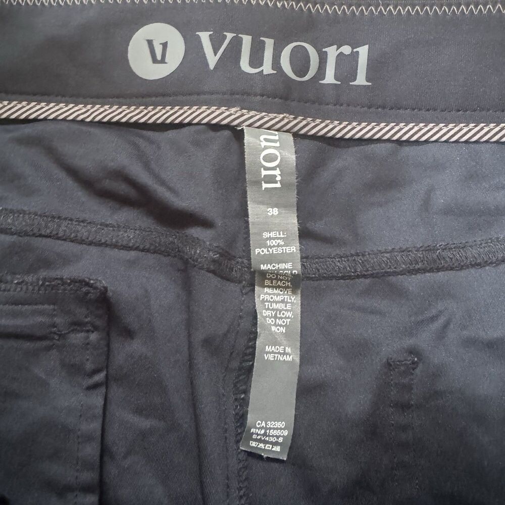 Vuori Men’s Meta Athletic 38 Stretch V430-S Ink Navy Blue 5 Pocket Tech Pants - Picture 3 of 7
